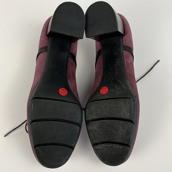 Camper Angie Heeled Oxford Shoes Lace Up Block Heel Leather Deep Plum and Black - Picture 12 of 17